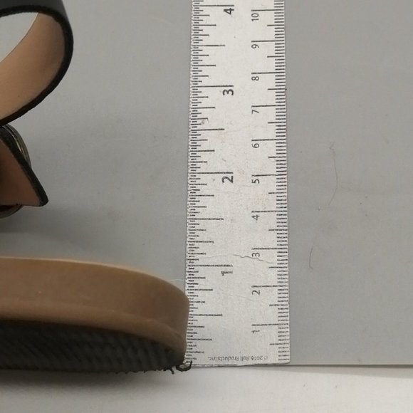 Loft Womens Cross Strap Slingback Sandal Tan Upper Black Ankle Strap Buckle 7.5M - Picture 7 of 9